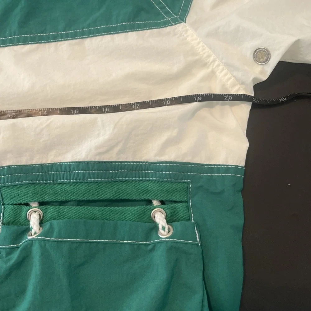 Gap‎ Kids Sailing Style Nautical Windbreaker Green White Stripe XL Lightweight